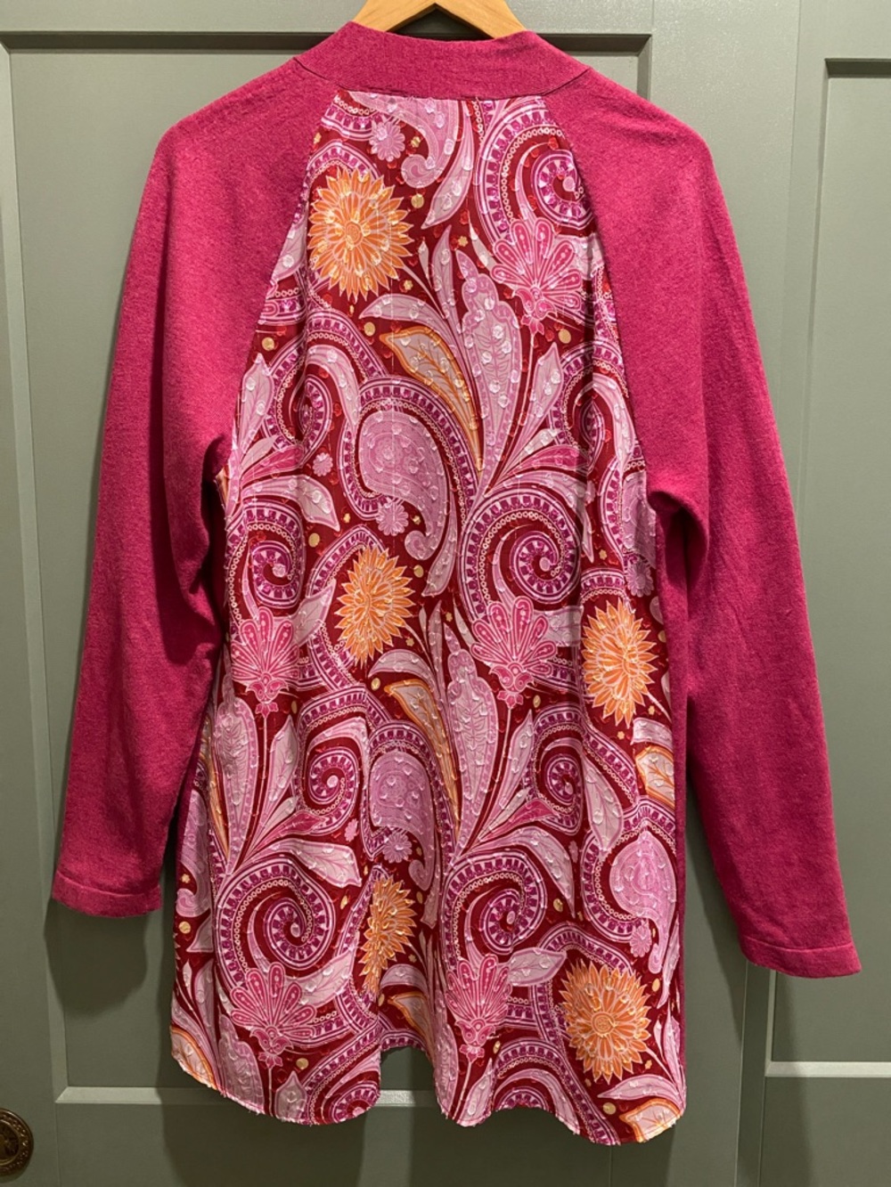 Soft Surroundings Magenta Knit Open-Front Cardigan